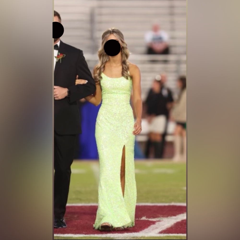 Elegant Lime Green Evening Gown